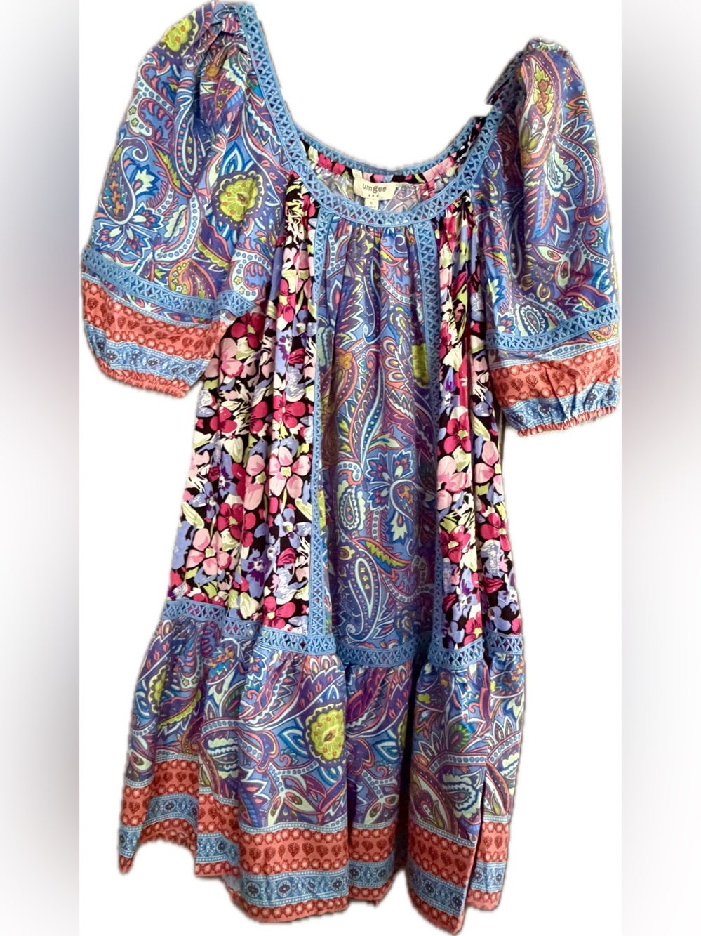 Umgee Multicolor Floral Paisley Midi Dress